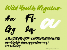 Wild Youth Version 1.00;July 14, 2020;FontCreator 12.0.0.2567 64-bit图片样张