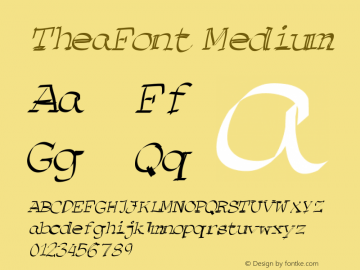 TheaFont Medium Version 001.000 Font Sample