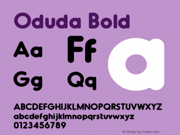 Oduda Bold Version 1.00;November 16, 2020;FontCreator 13.0.0.2683 64-bit Font Sample