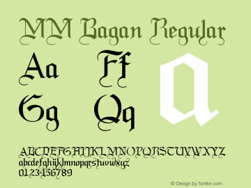 MM Bagan Version 1.00 July 18, 2016, initial release Font Sample