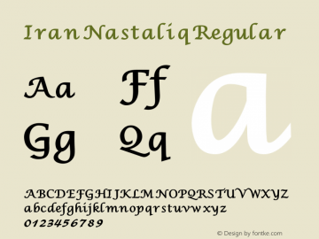 IranNastaliq Version 2.001 Font Sample