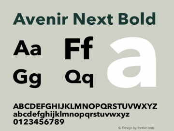 Avenir Next Bold 8.0d5e6; ttfautohint (v1.8.1) Font Sample