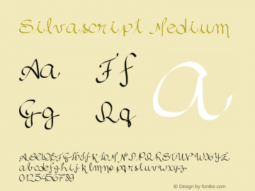 Silvascript Medium Version 001.000 Font Sample