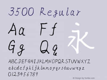 3500 Version 2.00 Font Sample