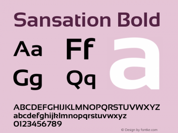 Sansation Bold Version 1.301 Font Sample