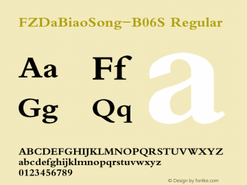 FZDaBiaoSong-B06S 2.00 Font Sample