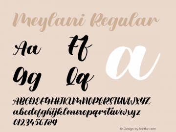 Meylani Version 1.00;September 21, 2020;FontCreator 12.0.0.2567 64-bit Font Sample