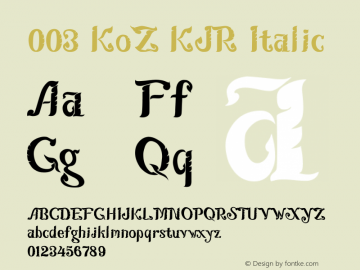 003 KoZ KJR Italic Version 2.50;May 21, 2020 Font Sample
