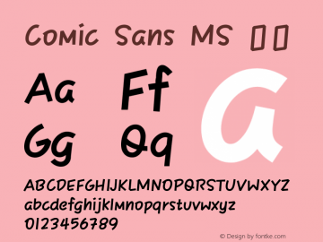 Comic Sans MS 常规 Version 1.00 Font Sample