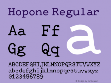 Hopone Version 1.00 September 3, 2015, initial release图片样张