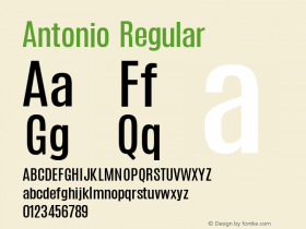 Antonio Version 5.02 Font Sample