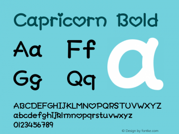Capricorn Bold Version 1.00;January 14, 2020;FontCreator 12.0.0.2547 64-bit Font Sample