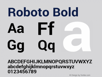 Roboto Bold Version 1.100140; 2013 Font Sample