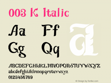 003 KoZ KJR Italic Version 2.50;May 21, 2020 Font Sample