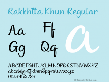 Rakkhita Khun Version 1.01;June 9, 2019;FontCreator 11.5.0.2430 32-bit Font Sample