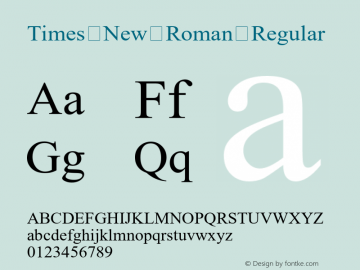 Times New Roman Version 7.00图片样张