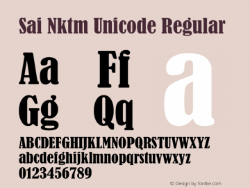 Sai Nktm Unicode Version 2.053;August 24, 2020;FontCreator 12.0.0.2560 64-bit图片样张