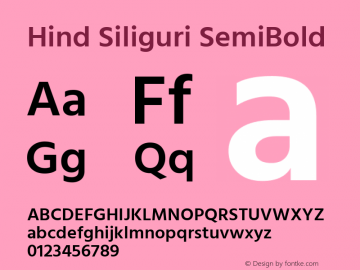 Hind Siliguri SemiBold Version 1.001;PS 1.0;hotconv 1.0.86;makeotf.lib2.5.63406; ttfautohint (v1.5.33-1714) -l 8 -r 50 -G 200 -x 13 -D latn -f beng -w G -W -c -X 