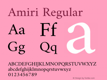 Amiri Regular Version 0.113 Font Sample