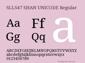SLLS47  SHAN UNICODE Version 3.00;October 5, 2020;FontCreator 13.0.0.2630 64-bit Font Sample