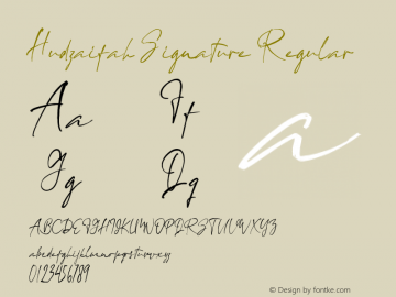 HudzaifahSignatureRegular Version 1.001;Fontself Maker 3.5.2图片样张