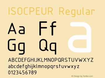 ISOCPEUR 1.02 - 02/12/98 Font Sample