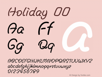 Holiday Version 1.00 Font Sample