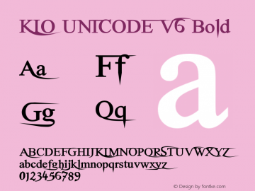 KLO UNICODE V6 Bold Version 3.10;October 6, 2020;FontCreator 13.0.0.2630 64-bit Font Sample