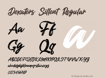 DexatersSillent Version 1.00;October 15, 2020;FontCreator 13.0.0.2648 32-bit Font Sample