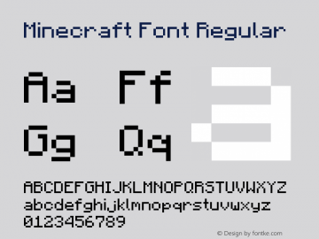 Minecraft Font Version 1.00 July 12, 2016, initial release图片样张