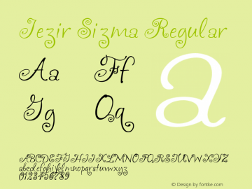 Jezir Sizma Version 1.00 August 11, 2020, initial release Font Sample