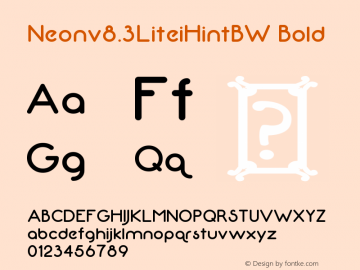 Neonv8.3LiteiHintBW Version 8.30 May 09, 2013 Font Sample