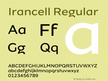 Irancell Version 1.00;May 29, 2018;FontCreator 11.0.0.2366 64-bit Font Sample