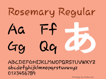 Rosemary Version 1.716; Build 20110708 Font Sample