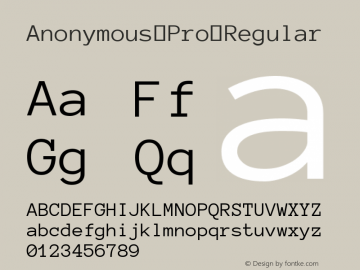 Anonymous Pro Regular Version 1.002;December 27, 2020;FontCreator 13.0.0.2683 64-bit Font Sample