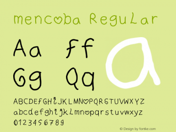 mencoba 1.0 Font Sample