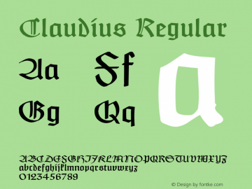 Claudius Regular Version 2.100;PS 002.001;hotconv 1.0.38图片样张