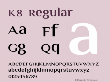 K8 Version 3.00;December 26, 2020;FontCreator 13.0.0.2630 64-bit Font Sample