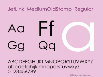 JetLink MediumOldStamp HtWang Fonts(1), March 8, 2001; 1.00, initial release图片样张