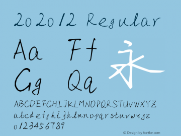 202012 Version 2.00 Font Sample