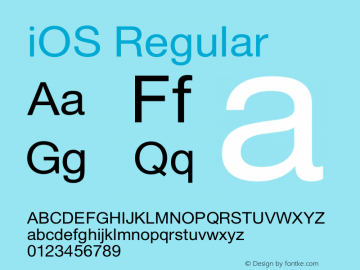 iOS Version 6.87 January 24, 2015 Font Sample