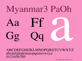 Myanmar3 PaOh Version 1.358 January 5, 2011 Font Sample