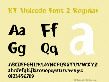 KT Unicode Font 2 Version 1.001 January 19, 2015图片样张