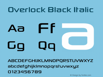 Overlock Black Italic Version 1.001;December 30, 2020;FontCreator 12.0.0.2565 64-bit Font Sample