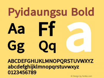 Pyidaungsu-Bold Version 2.053; ttfautohint (v1.8.2) Font Sample