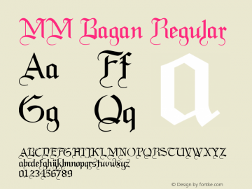 MM Bagan Version 1.00 July 18, 2016, initial release Font Sample