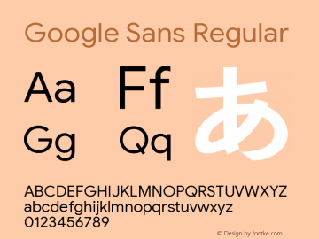 Google Sans Regular Version 1.023图片样张