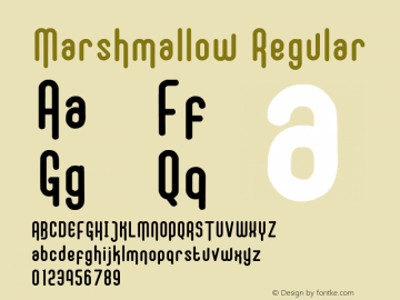 Marshmallow Version 1.00;October 23, 2020;FontCreator 13.0.0.2683 64-bit Font Sample