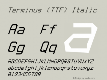Terminus (TTF) Italic Version 4.47.0图片样张