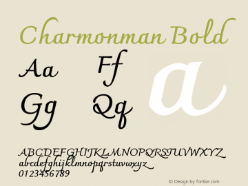 Charmonman Bold Version 1.000; ttfautohint (v1.6)图片样张